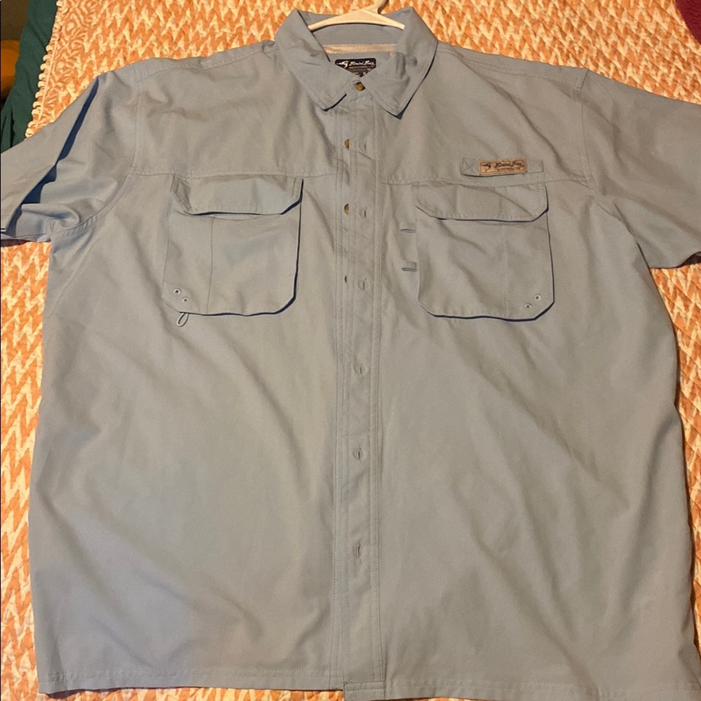 Columbia Blue Casual Button Down Shirt Lightweight Design